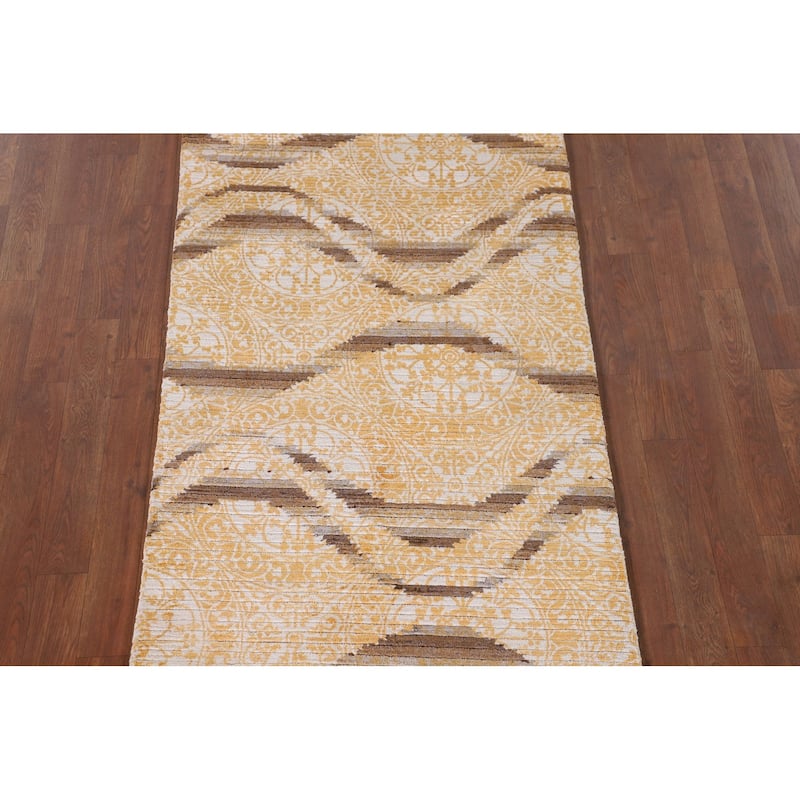 Abstract Oriental Accent Rug Handmade Striped Wool Carpet - 2'9"x 5'1"