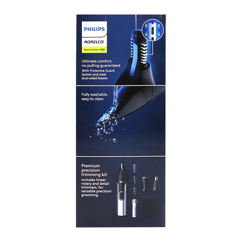 2x Philips NorelcoNose Trimmer 5000 for Nose, Ears, Eyebrows #NT5600/62 (Black/Silver)