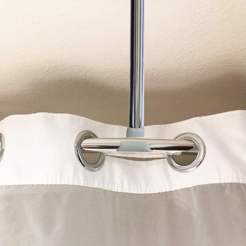 Adjustable Ceiling Curtain Rod - Mount Support for Bathtub or Shower Curtain Rod