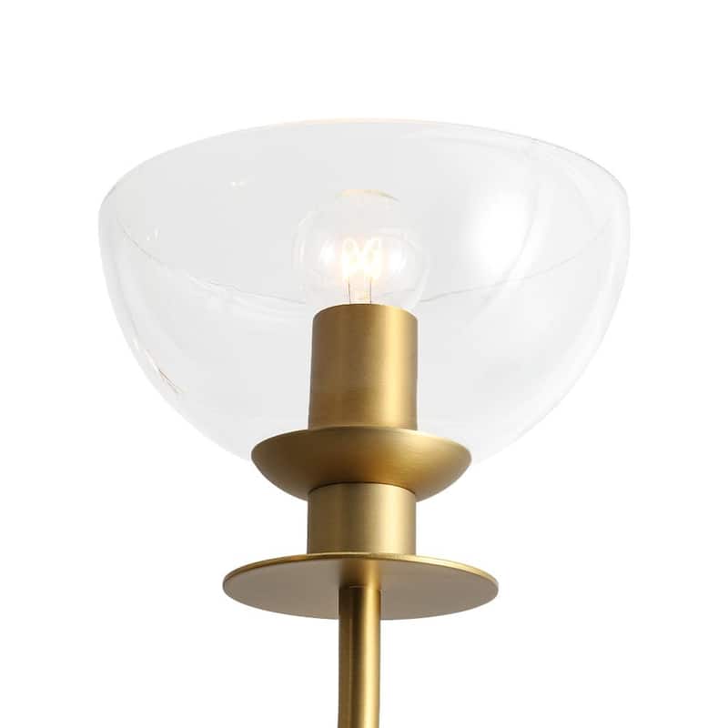 Modern 4-Light Cup Shape Clear Glass Arc Metal Chandelier - 29.7 in