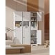 preview thumbnail 7 of 13, 67" H Tall Bathroom Cabinet Narrow Linen Tower, Storage Cabinet with 2 Doors & Drawer