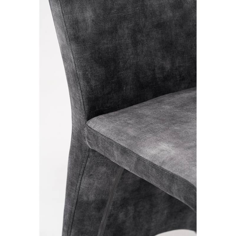 Modrest Ditka Modern Grey Velvet Dining Chair (Set of 2)