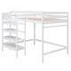 preview thumbnail 5 of 10, Full Size Loft Bed with Built-in Storage Staircase and Clothes Hanger, Space-Saving