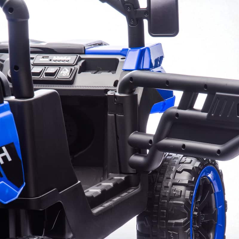 24V 2-Seater Kids Ride On 6-Wheel Dump Truck with Remote Control, 4WD, Suspension, Bluetooth Music, USB & Shovel Toy