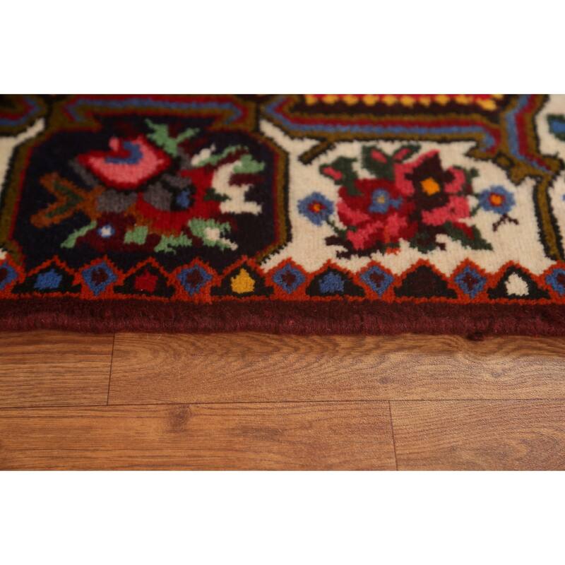 Hand Knotted Oriental 100% Wool Carpet Traditional Floral Pink Bakhtiari Area Rug - 5' 0'' X 3' 8''