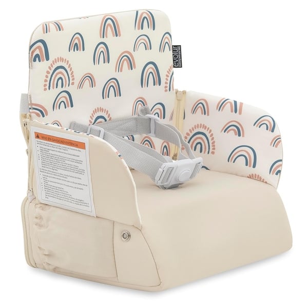 slide 2 of 19, Evolur Snug Packsack 2-in-1 Portable Booster Seat and Travel Bag Rainbow Grey