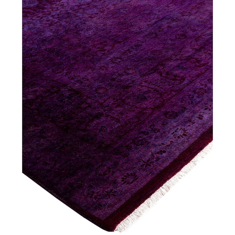Overdyed One-of-a-Kind Hand-Knotted Area Rug - Purple - 6' 2" x 9' 3"