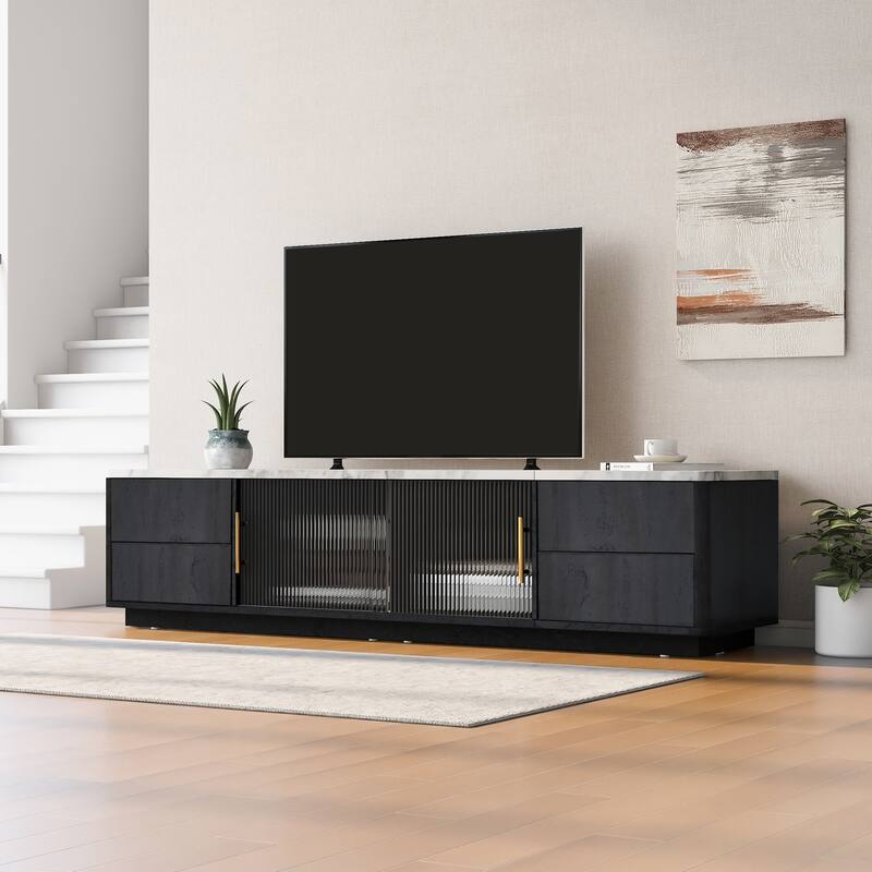 TV Media Console Entertainment Center Storage Cabinet with 4 Drawers