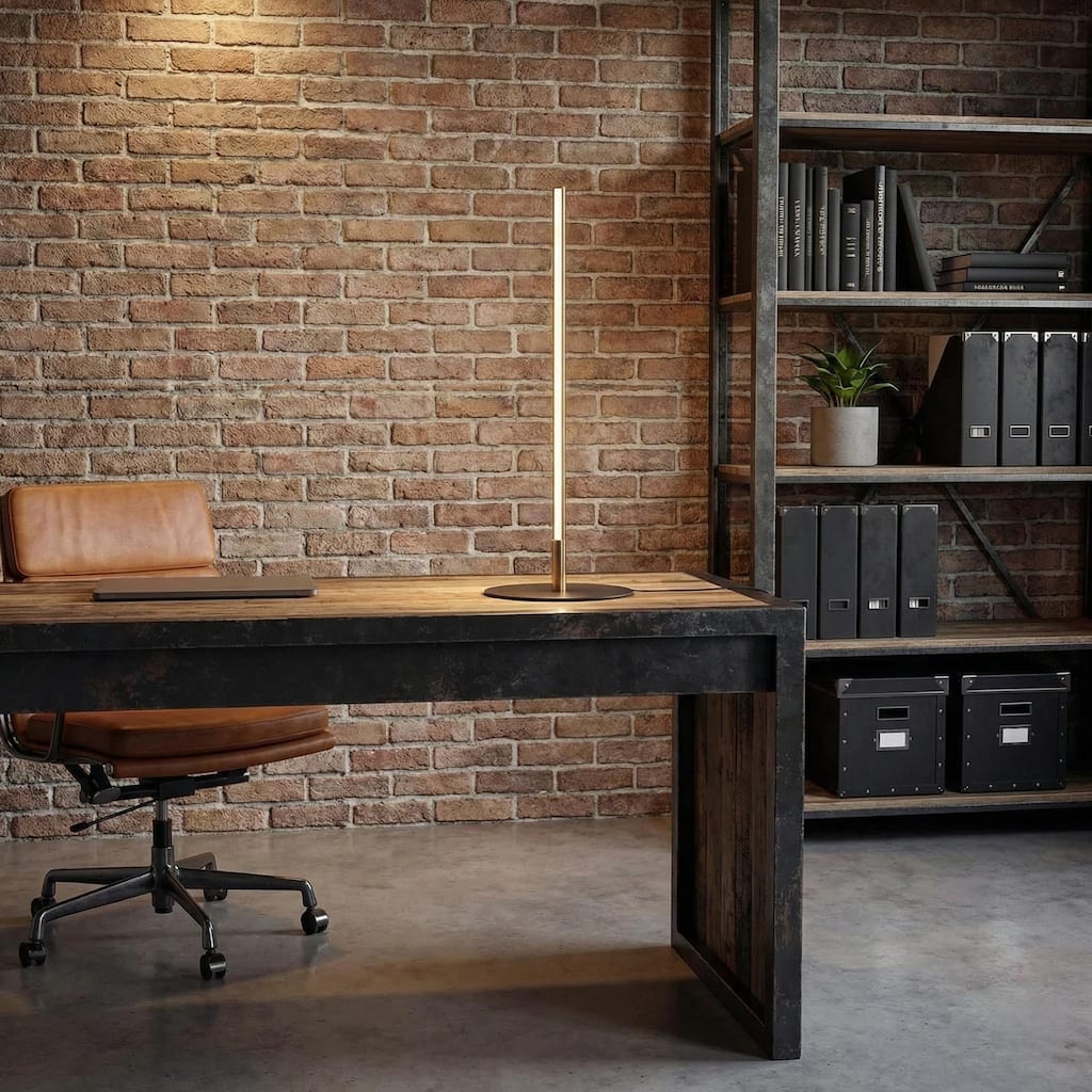 Rali Black LED Table Lamp with Gold Accent