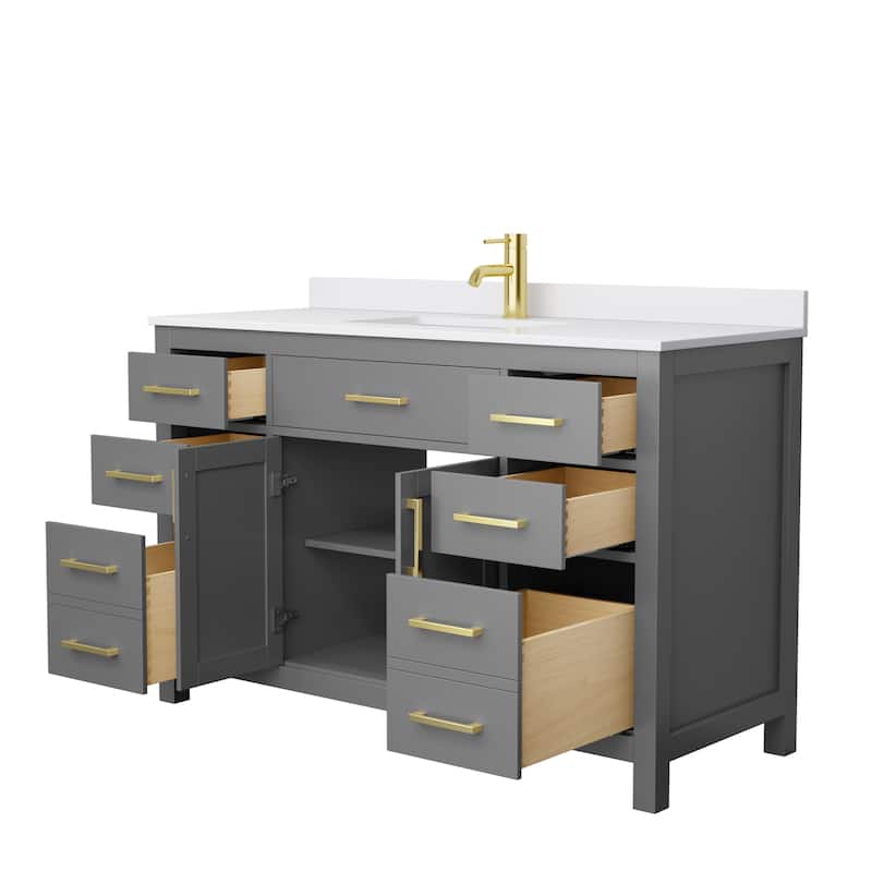 Beckett 54-Inch Transitional Marble Top Single Vanity