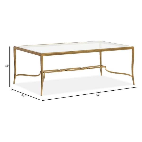 Magnussen Home Lorena Burnished Brass Rectangular Cocktail Table - 50''W x 30''D x 18''H