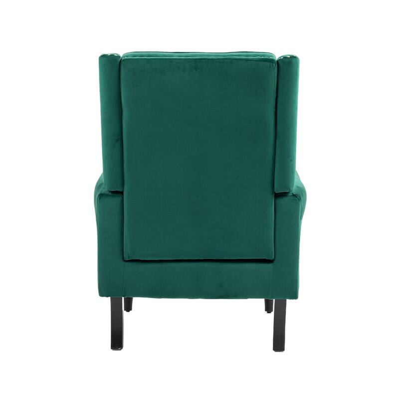 Tufted High Back Chair Living Room Wood Frame Armchair