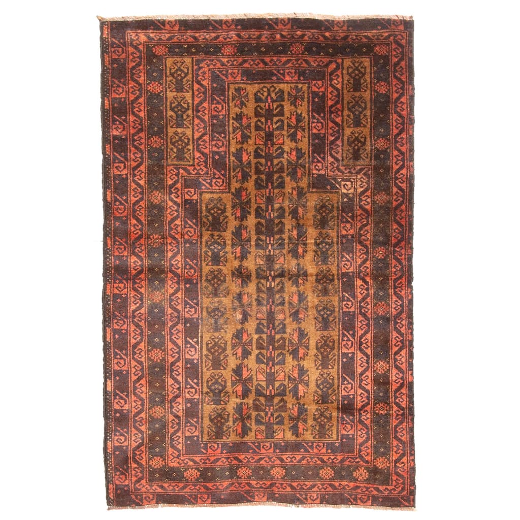 ECARPETGALLERY Hand-knotted Teimani Brown Wool Rug - 2'6 x 4'2
