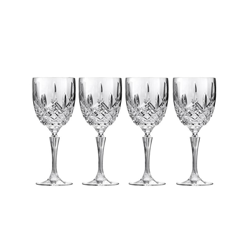 Set of 4 Markham Goblet Crystal Glasses, 13 Ounce, Clear (164644)