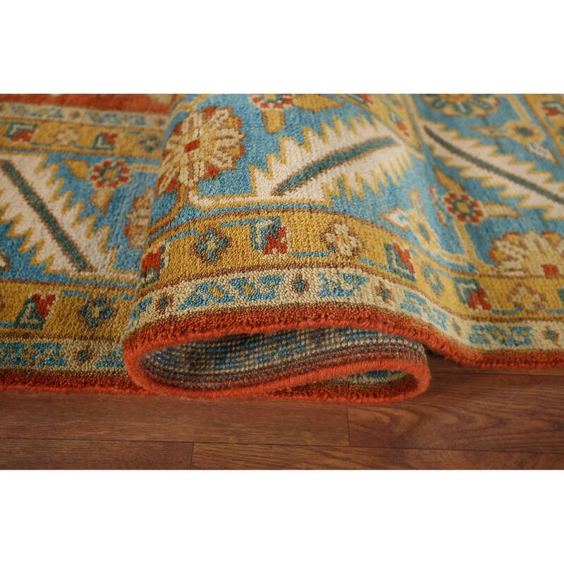 Orange Heriz Serapi Oriental Area Rug Hand-Knotted Wool Carpet - 9'0"x 11'9"