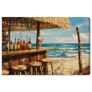Drinks at the Beach Canvas Glam Coastal Art by Art Remedy - Bed Bath ...