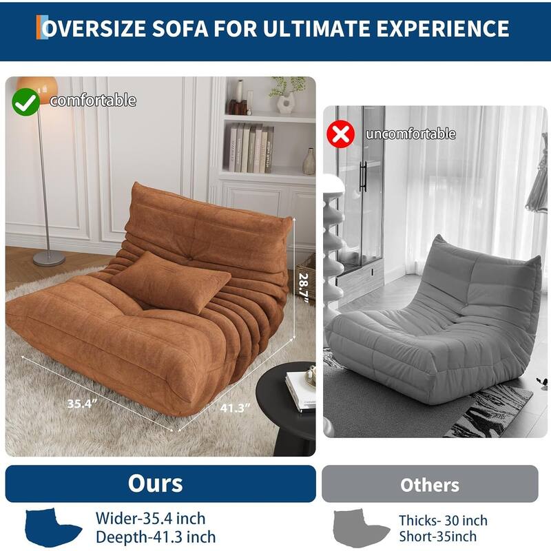 Oversized Bean Bag Couch, with High Density Comfortable Foam