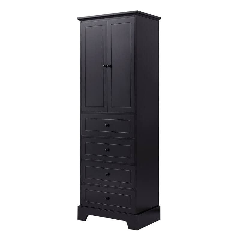 GDFStudio - Evelyn Tall Storage Cabinet with Drawers and Adjustable Shelving for Multi-Room Organization