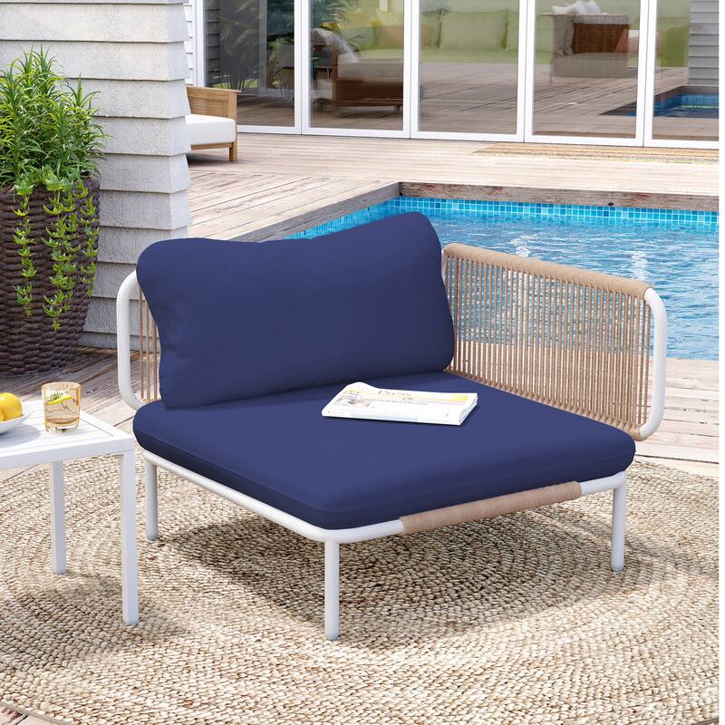 Outdoor Cushioned Sectional Sofa Chat Set Patio Furniture Conversation Set, Free Combination