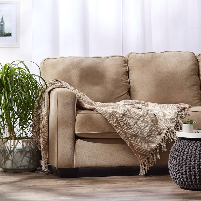 DII Natural Tone Multi Diamond Throw