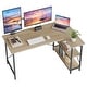 preview thumbnail 38 of 113, Small L Shaped Desk with Storage Shelves Corner Computer Desk