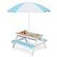 preview thumbnail 3 of 38, Costway 3-in-1 Kids Picnic Table Wooden Outdoor Sand & Water Table - See Details Blue+White