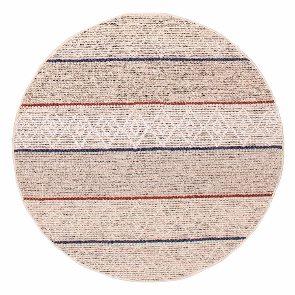 ECARPETGALLERY Braid weave Sienna Ivory Wool Rug - 4'10 x 4'10