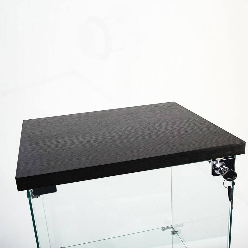 Versatile Tempered Glass Cabinet with Lock and Mobility for Various Spaces