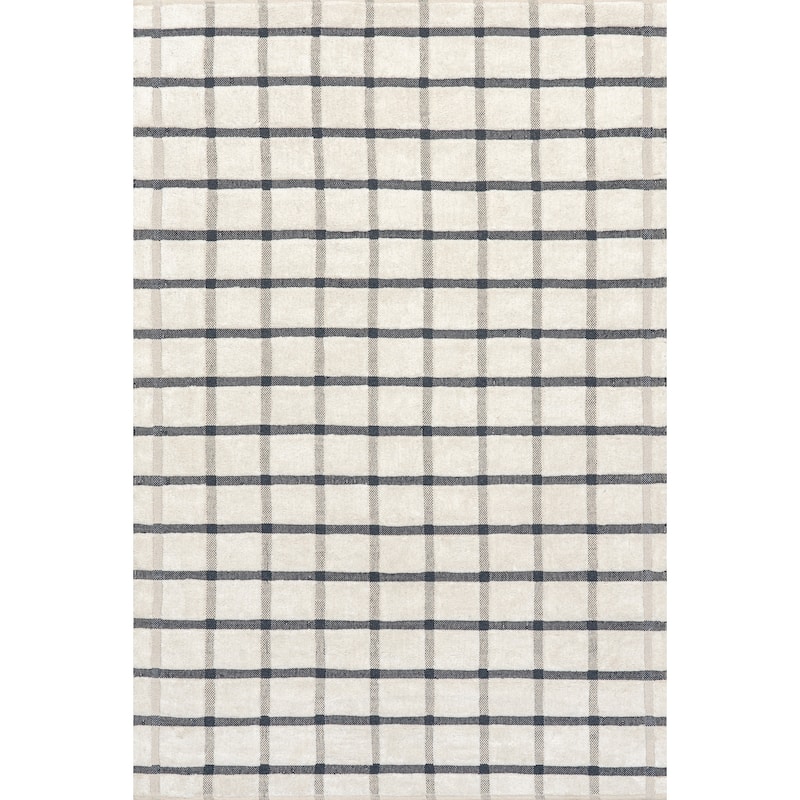 Rowena Checked Wool Area Rug