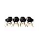 Option Black Arm Chair With Light Wood Finish Legs