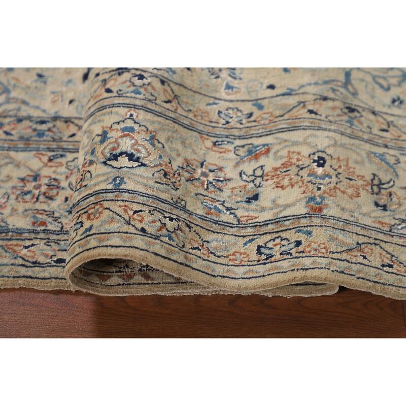 Blue Nain Toodeshk Persian Antique Area Rug Handmade Wool Carpet - 3'11"x 5'11"