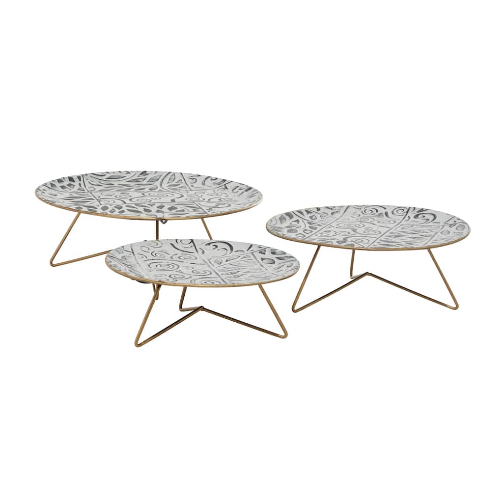 Metal Cake Stand - Set of 3 White - Roche River Decor
