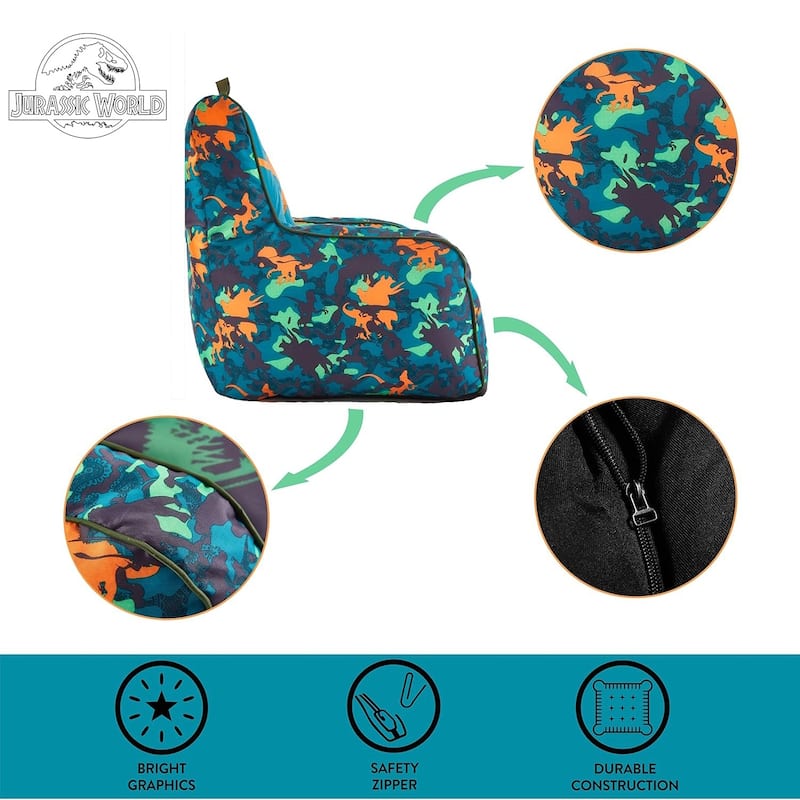 Jurassic World Kids Bean Bag Chair with Carry Handle