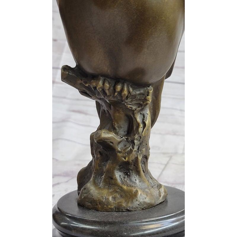 Original Milo Abstract Modern Art Owl Bird Bronze Sculpture Marble Statue Figurine 12 Inches X 5.5 Inches