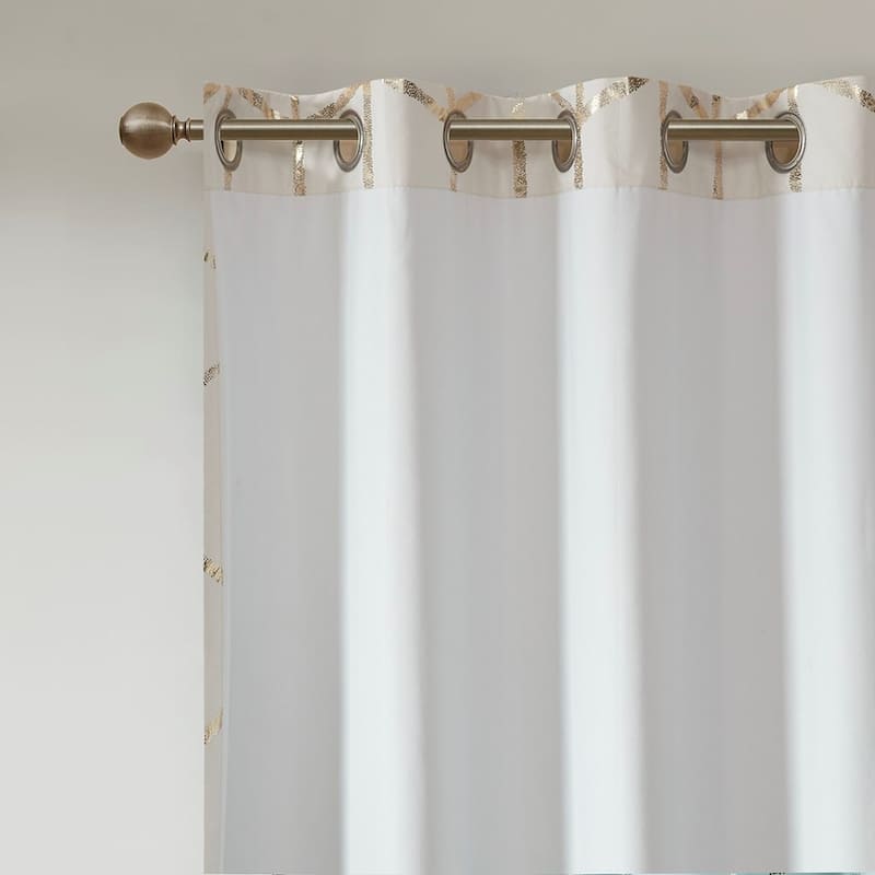 Total Blackout Metallic Print Grommet Top Curtain Panel(Only 1 Pc Panel)