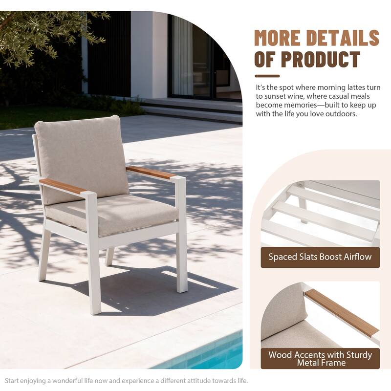 9-Piece Modern Aluminum Outdoor Dining Set with 8 Patio Dining Chairs