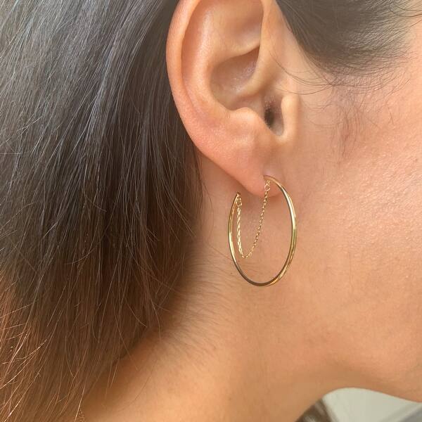14K Yellow Gold 1.5 Hoop Earrings