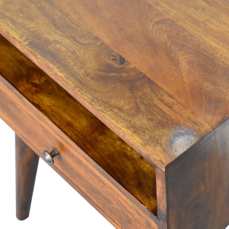 HomeRoots 22" Chestnut Solid Wood One Drawer Nightstand