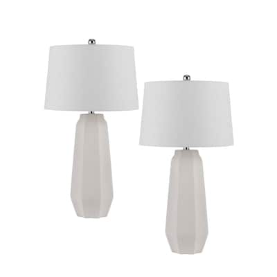 Drayton 30" Height Sandy White Ceramic 2 Pack Table Lamps - One Size