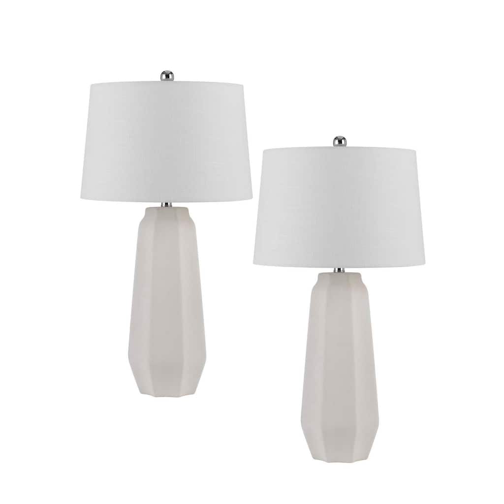 Drayton 30" Height Sandy White Ceramic 2 Pack Table Lamps - One Size