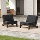 preview thumbnail 43 of 130, Outdoor Teak Patio Furniture 2 Club Chairs Loveseat Table Set of 2 Club Chairs - Dark Grey