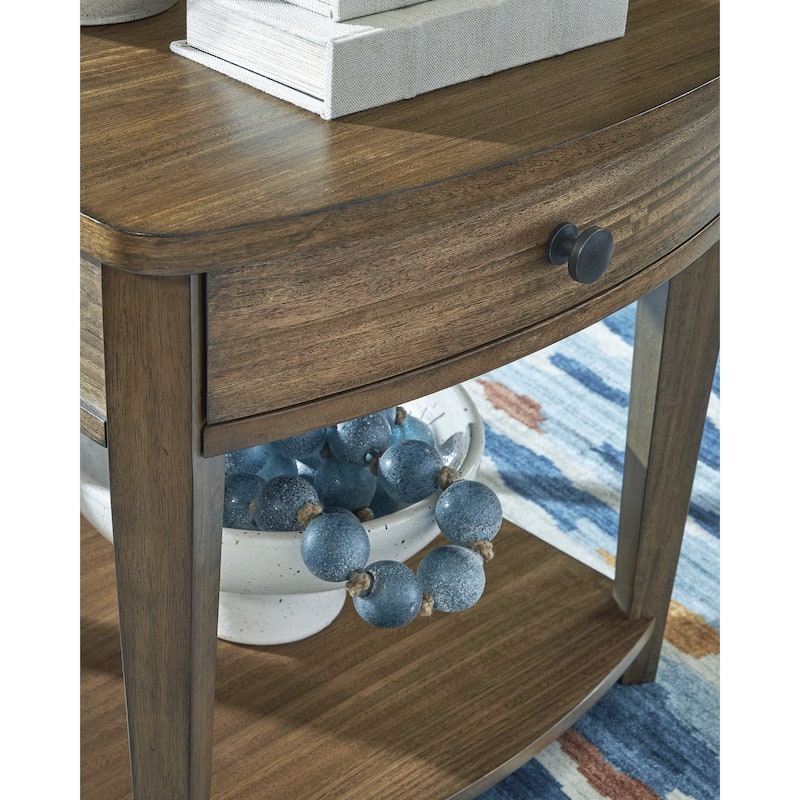 Signature Design by Ashley Burkbyer Brown End Table - 24" W x 26" D x 24" H