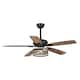 52" Farmhouse Wood 5-Blade LED Ceiling Fan with Light Kit