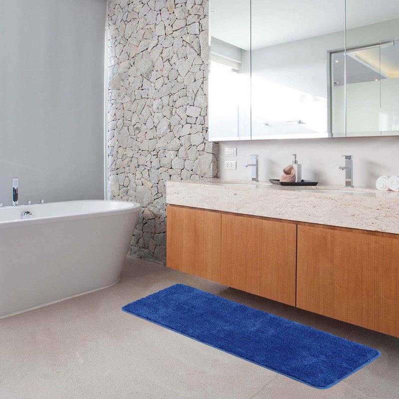 Microfiber Polyester Double Sink Bath Mat Runner - 48"L x 20"W