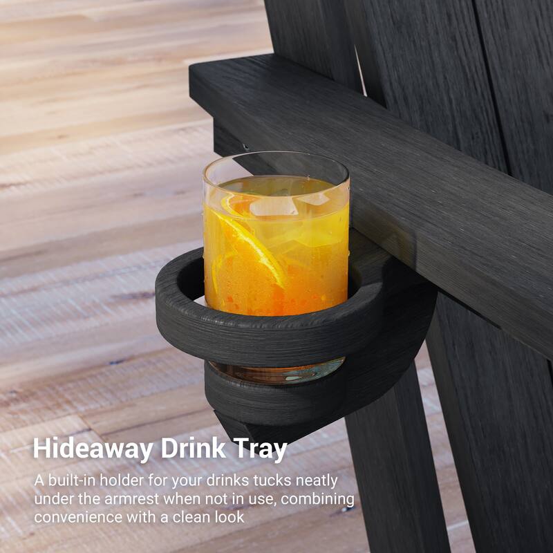 Foldable HDPE Adirondack Chair All-Weather W/ Cup Holder