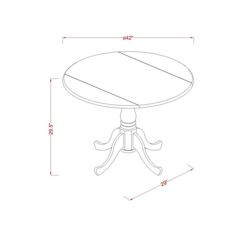 East West Furniture Dining Set Consists of a Round Kitchen Table and Upholstered Chairs, Linen White (Pieces Options) - DLDA5-WHI-23