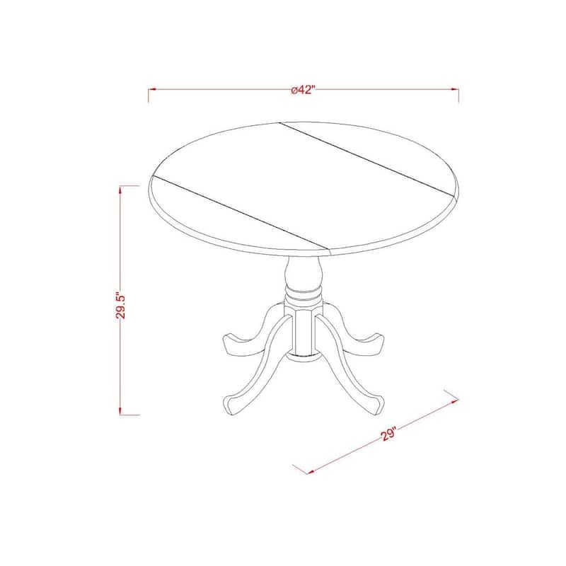 East West Furniture Dining Table Set Consists of a Round Kitchen Table and Padded Chairs, Mahogany (Pieces Options)