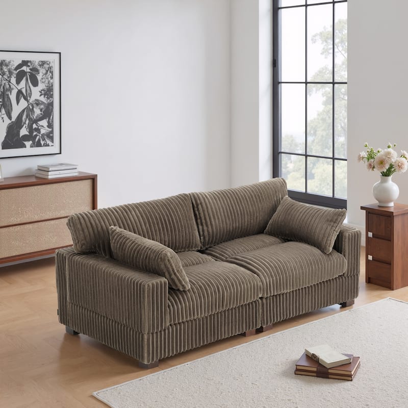 80"Plush Upholstery Loveseat Modular Sofa Couch