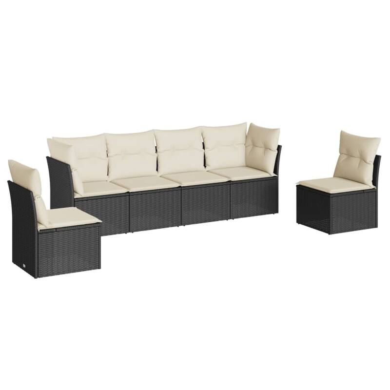 vidaXL Garden Sofa Set Black, Cream White - 24.4 x 24.4 x 27.2