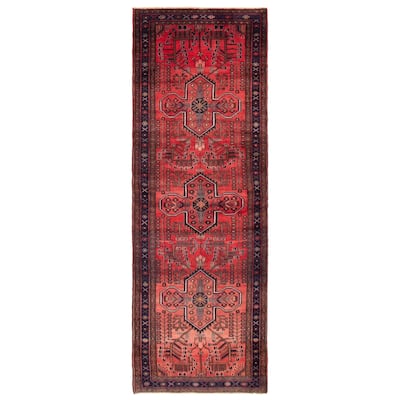 ECARPETGALLERY Hand-knotted Anadol Red Wool Rug - 3'5 x 9'9